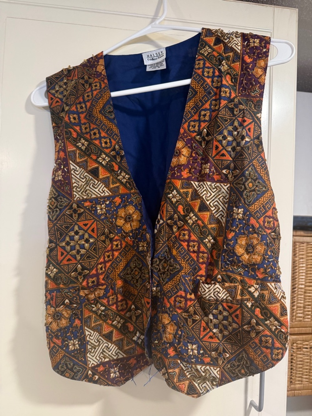 Halsey Collectibles Brocade Floral Geometric Vest - Multicolor